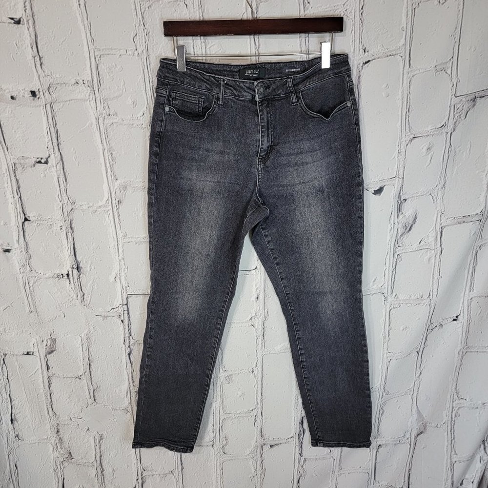 JUDY Blue Womens 13/31 Boyfriend Fit Black Grey Denim Stretch Jeans High Rise‎